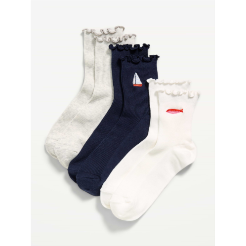 OldNavy Ruffled Crew Sock 3-Pack for Women