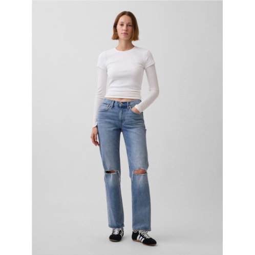 Gap Mid Rise Relaxed Straight Jeans