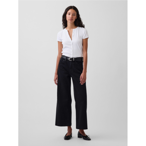 Gap High Rise Stride Wide-Leg Ankle Jeans