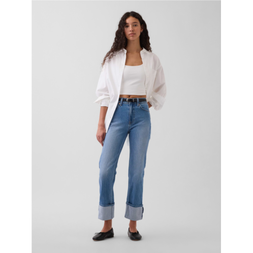Gap High Rise Cuffed 90s Slim Straight Jeans