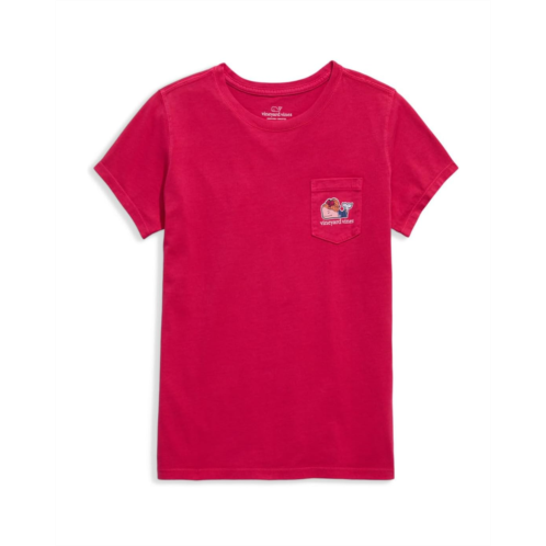 Girls Vineyard Vines Kids Short Sleeve Pocket Tee (Toddler/Little Kids/Big Kids)