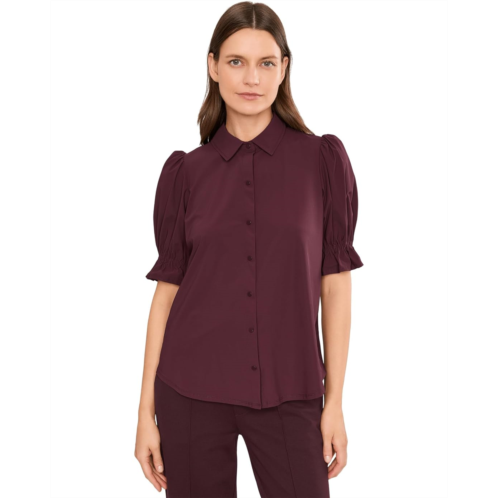 Liverpool Los Angeles Elbow Puff Sleeve Snap Front Knit Shirt