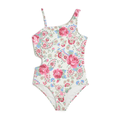 Girls abercrombie kids Asymmetric Cutout One-Piece Swimsuit (Big Kids)