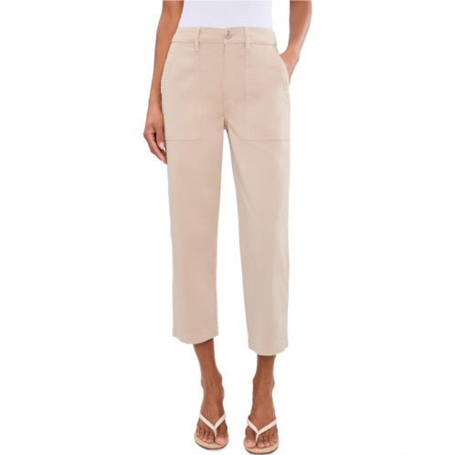Womens Liverpool Los Angeles Petite High-Rise Utility Crop Straight with Side Waistband Tabs