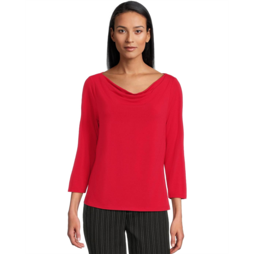 Liverpool Los Angeles 3/4 Sleeve Draped Neck Knit Top
