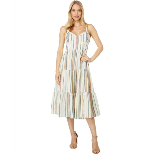 Lucky Brand Striped Corset Maxi Dress