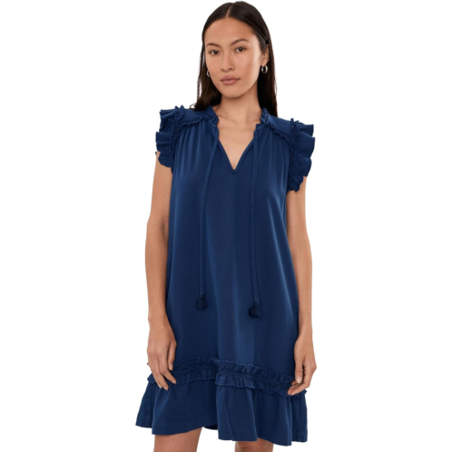 Womens Liverpool Los Angeles Petite Flutter Sleeve Ruffled Dress