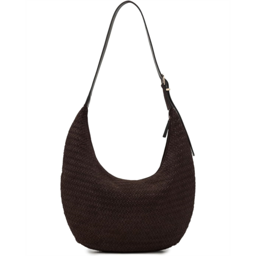 Madewell The Essential Curve Shoulder Bag in Handwoven Suede