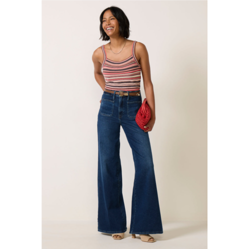 GOOD AMERICAN womens waist palazzo jean