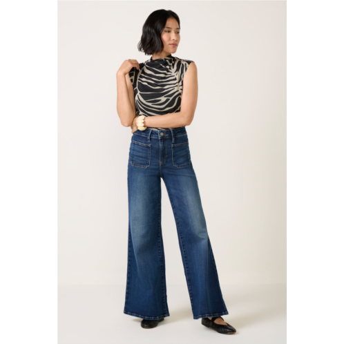 GOOD AMERICAN womens petite waist palazzo jean
