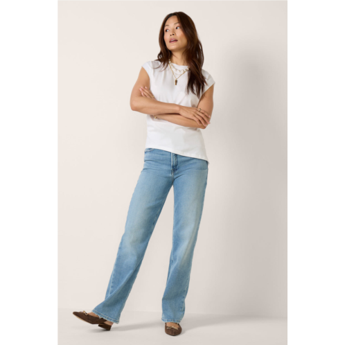 GOOD AMERICAN womens true straight jean