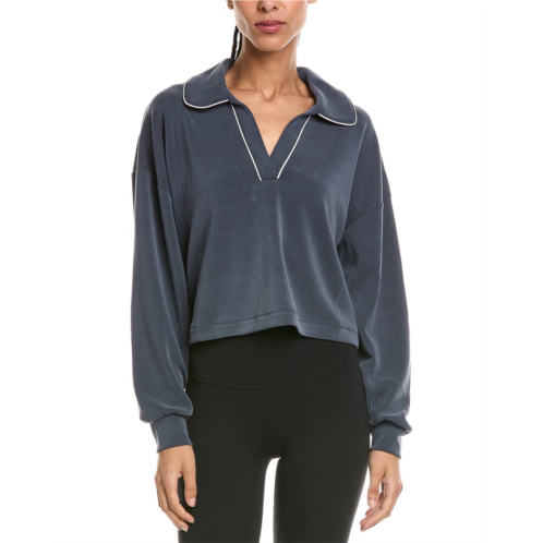 Sweaty Betty sand wash crop henley sweatshirt