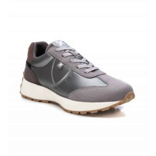 Xti womens lace-up sneakers in charcoal