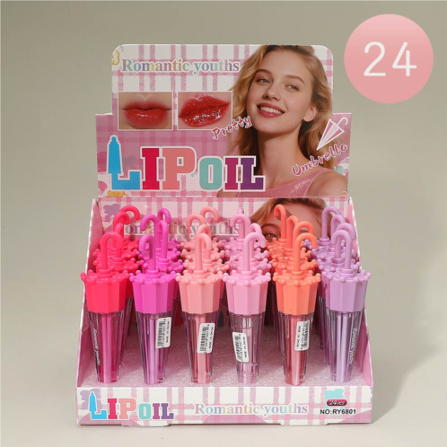 FASHNZFAB 24pcs - cute umbrella lip oil gloss
