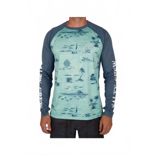 Salty Crew tippet pinnacle long sleeve tee in seafoam/harbor