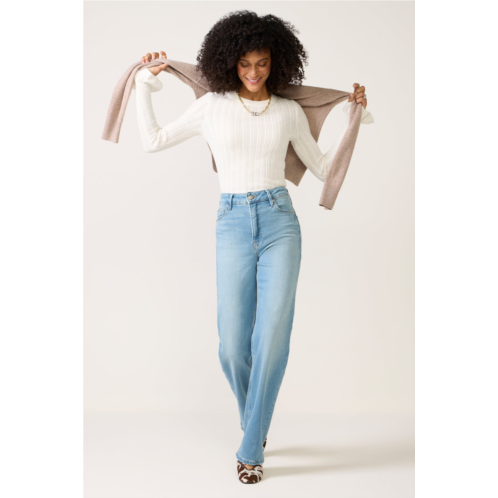 GOOD AMERICAN womens true straight jean