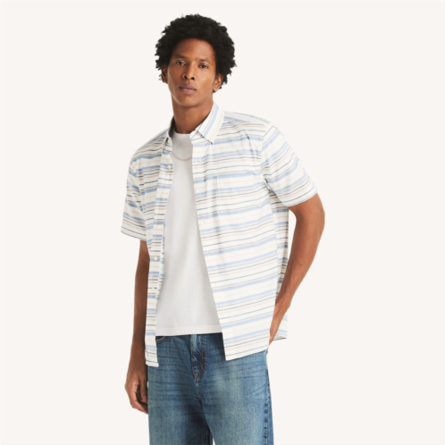 Nautica mens striped oxford short-sleeve shirt