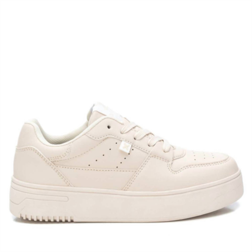 Xti womens lace-up sneakers in beige
