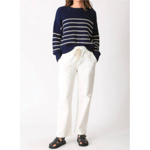 Electric & Rose nautical sweater in stripe indigo/ivory