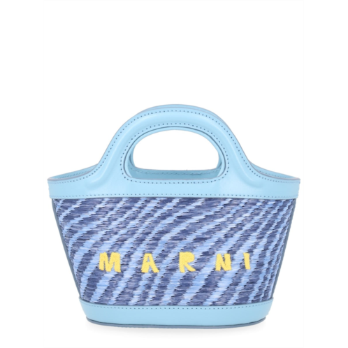 MARNI blue tropicalia woven textured handbag