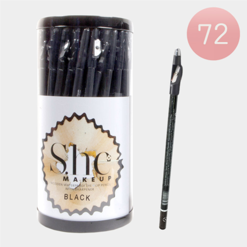 FASHNZFAB 72pcs - waterproof black eye and lip pencils with sharpeners