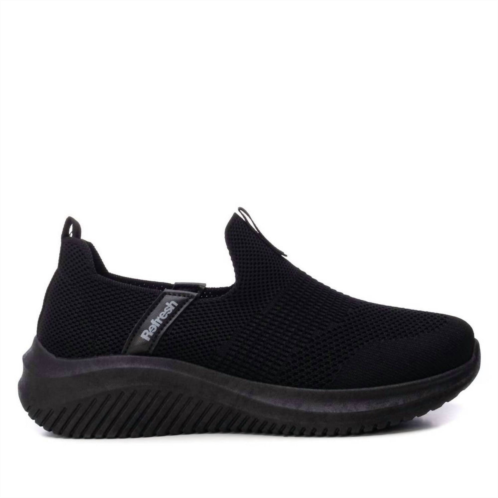 Xti womens active stretch sneakers in black