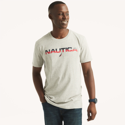 Nautica mens foil logo graphic t-shirt