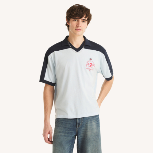 Nautica mens relaxed fit colorblock polo