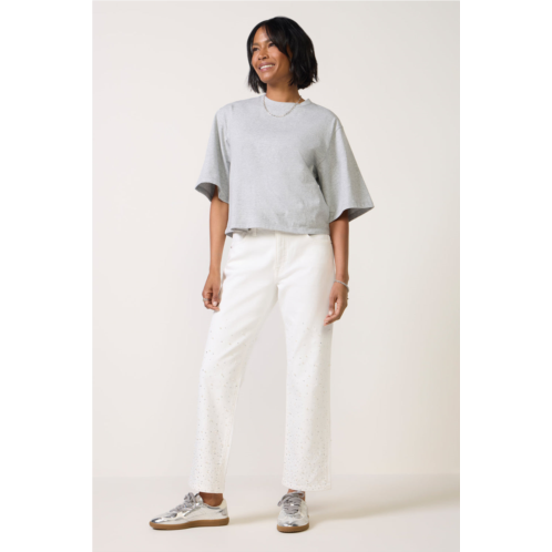 GOOD AMERICAN womens icon straight cropped jean