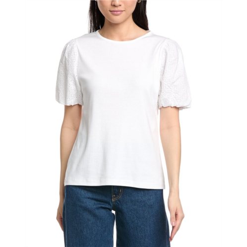 Jones New York eyelet sleeve t-shirt