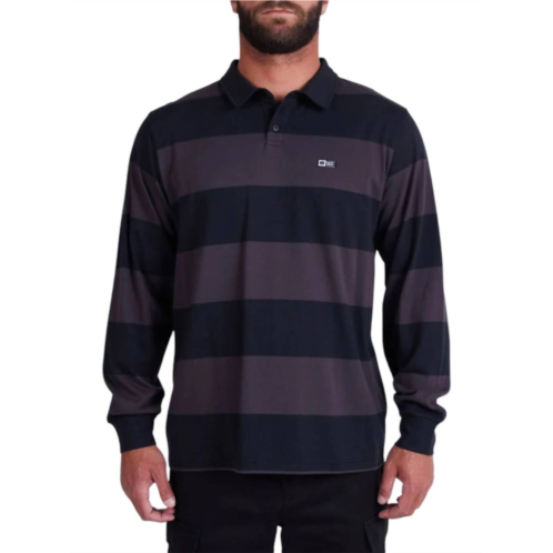 Salty Crew diver down long sleeve polo in charcoal