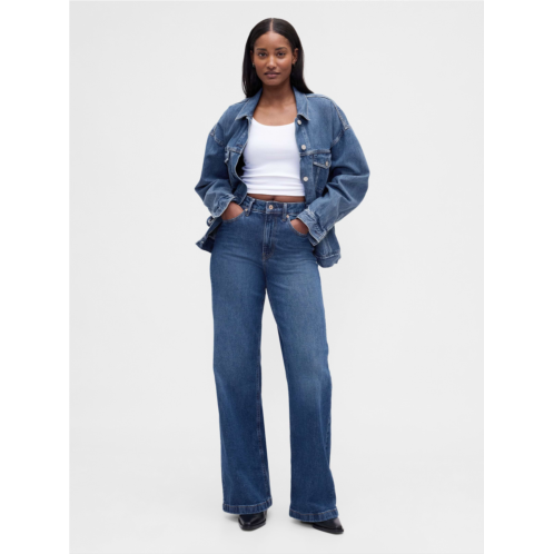 Gap Curvy High Rise Stride Wide-Leg Jeans