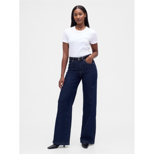 Gap Curvy High Rise Stride Wide-Leg Jeans