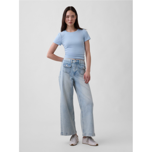 Gap High Rise Stride Wide-Leg Ankle Jeans