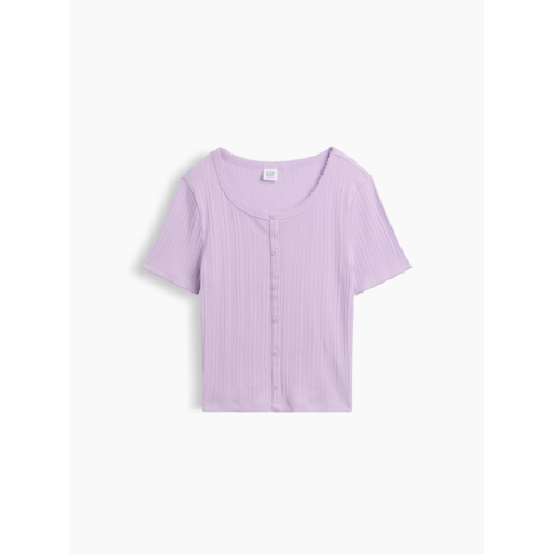 Gap Kids Ribbed Button-Front Top
