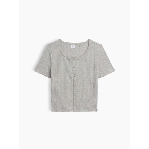 Gap Kids Ribbed Button-Front Top