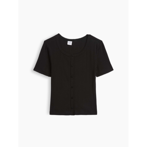 Gap Kids Ribbed Button-Front Top