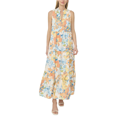 Vince Camuto v neck sleeveless maxi tier dress