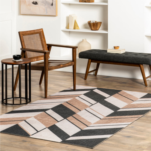 NuLOOM rita chevron machine washable area rug