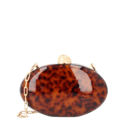 CULT GAIA eviana acrylic tortoiseshell oval clutch