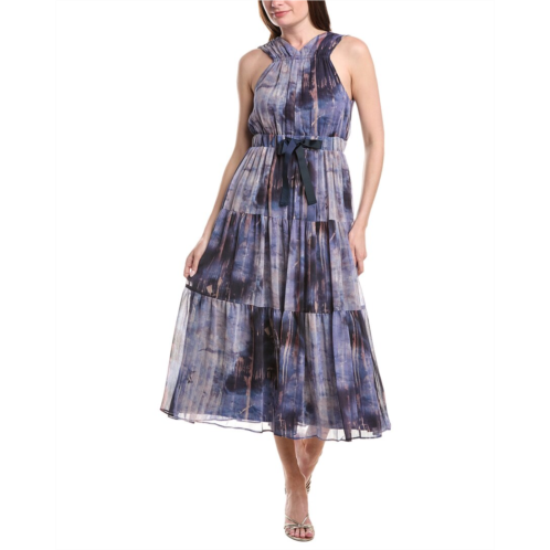 DKNY pleated chiffon tie dress