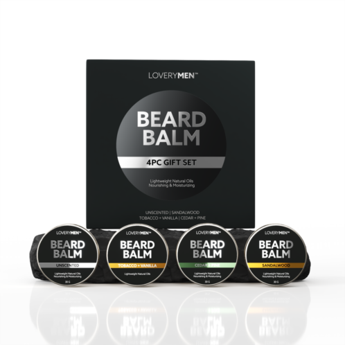 Lovery men beard balm 4-pack gift set - premium grooming collection