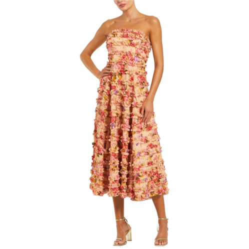 Mac Duggal ruffle strapless midi dress