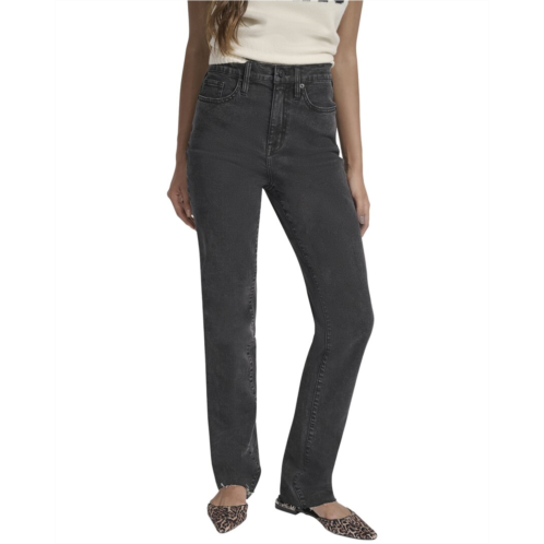 DKNY high rise ecru relaxed straight jean