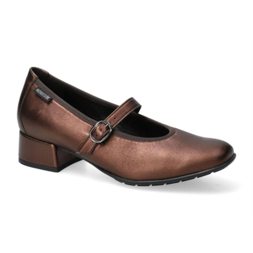 MEPHISTO womens joselina hand made mary jane pump shoes in bronze
