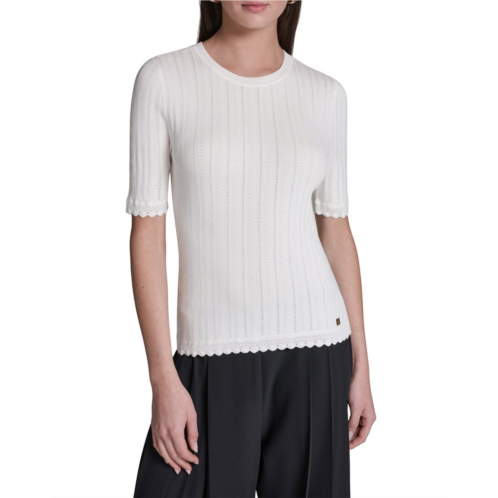 Halston pointelle sweater