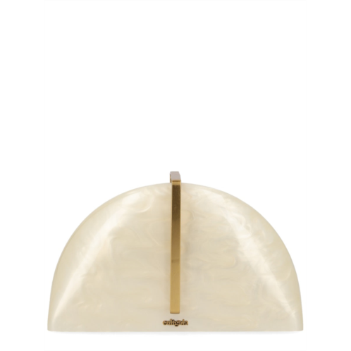 CULT GAIA laguna glossy acrylic gold clutch
