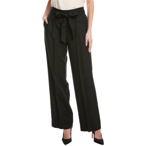 Vince belted linen-blend pull-on pant