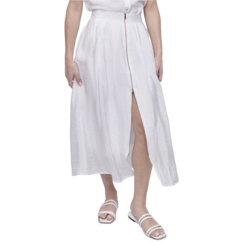 DKNY tech poplin zip front skirt
