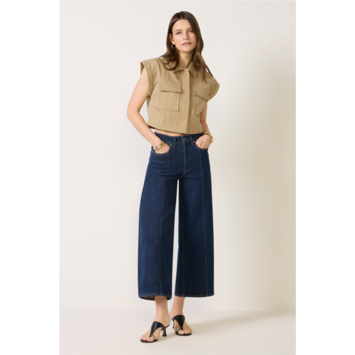GOOD AMERICAN womens waist palazzo crop jeans